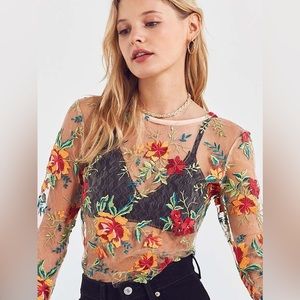 Kimchi Blue Sheer Floral Top
